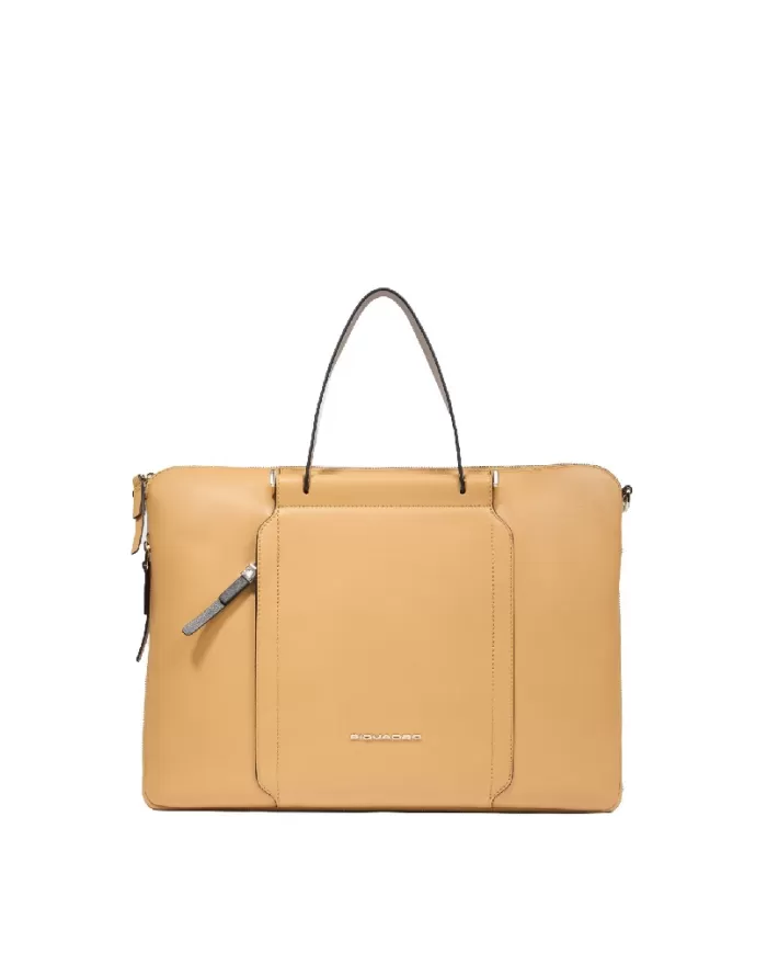 Piquadro Cartella donna pelle pc 15" Circle Giallo/Beige
