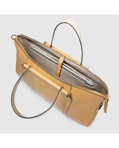 Piquadro Cartella donna pelle pc 15" Circle Giallo/Beige