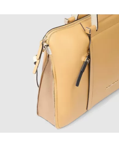 Piquadro Cartella donna pelle pc 15" Circle Giallo/Beige