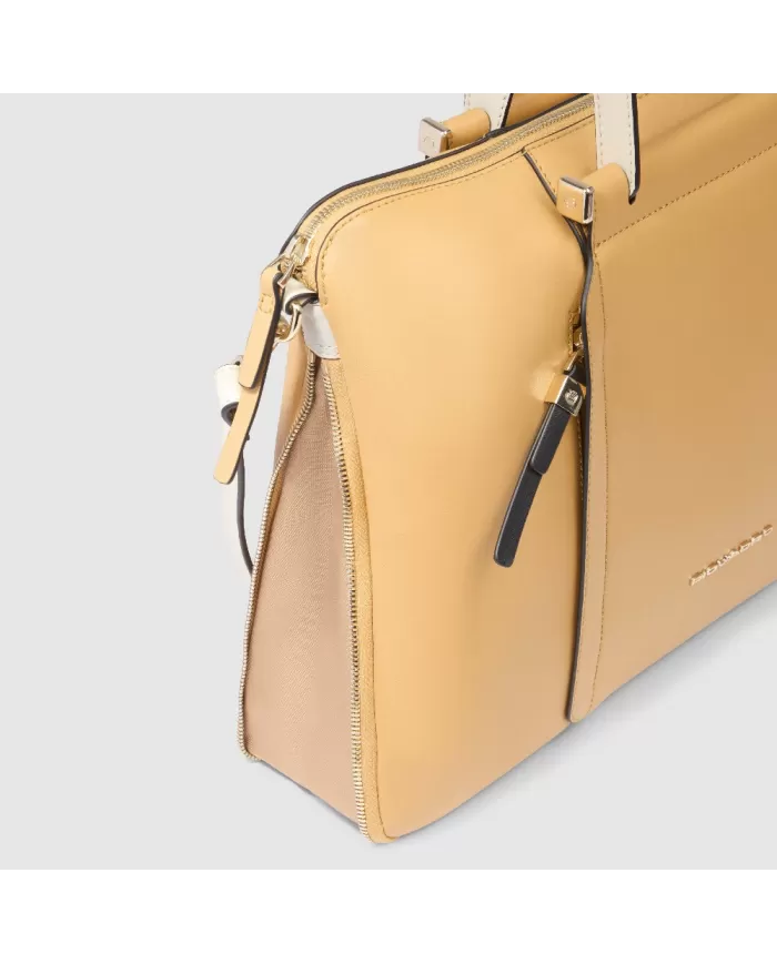 Piquadro Cartella donna pelle pc 15" Circle Giallo/Beige