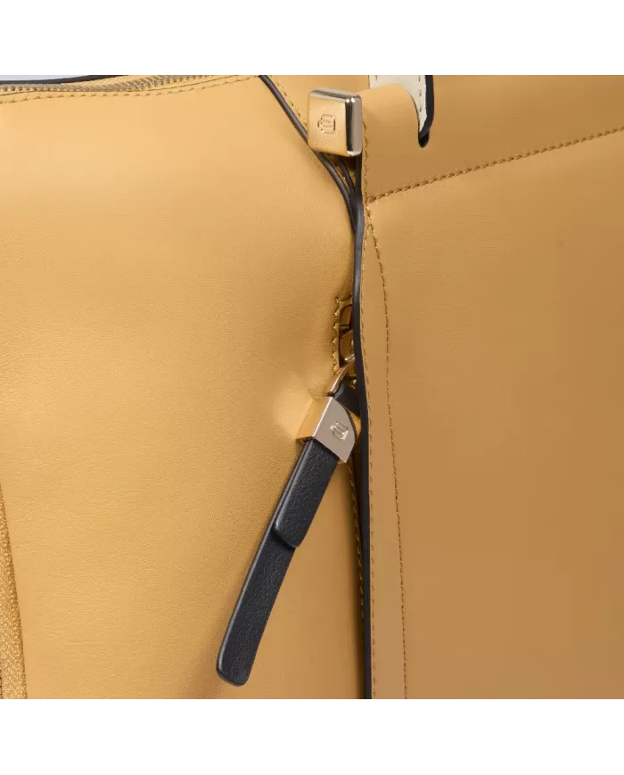 Piquadro Cartella donna pelle pc 15" Circle Giallo/Beige