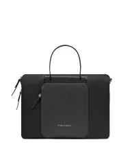 Piquadro Cartella tessuto pelle pc 15" Lyra Nero