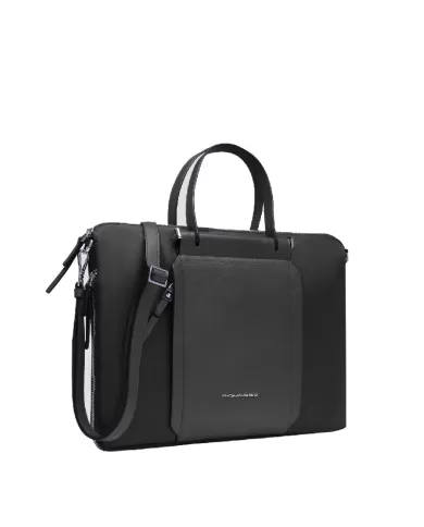 Piquadro Cartella tessuto pelle pc 15" Lyra Nero