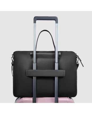 Piquadro Cartella tessuto pelle pc 15" Lyra Nero