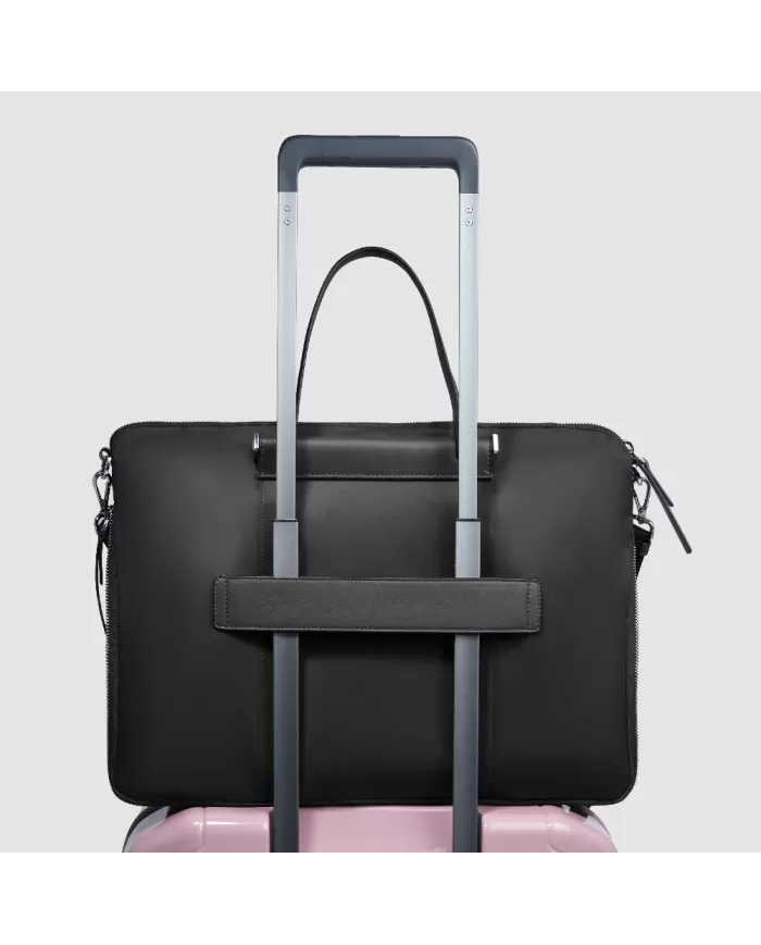 Piquadro Cartella tessuto pelle pc 15" Lyra Nero