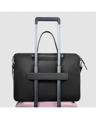 Piquadro Cartella tessuto pelle pc 15" Lyra Nero