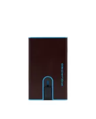 Piquadro Porta carte di credito con sliding system "Blue square" Mogano