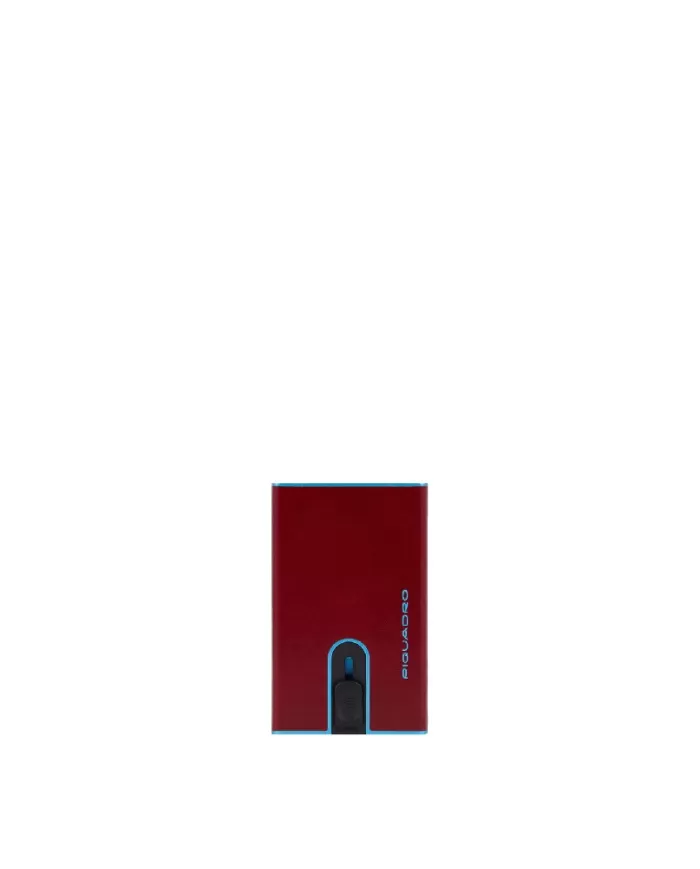 Piquadro Porta carte di credito con sliding system "Blue square" Rosso