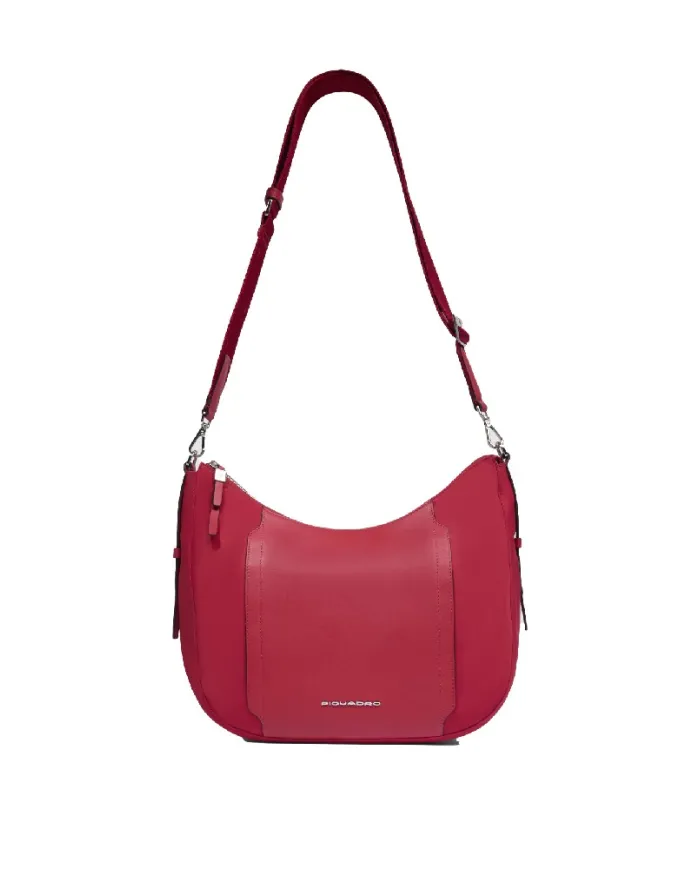 Piquadro Borsa tessuto e pelle Lyra Rosso
