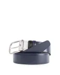 Piquadro Cintura uomo reversibile in pelle Nero/Blu