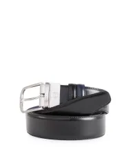 Piquadro Cintura uomo reversibile in pelle Nero/Blu