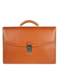 Bric's Cartella in cuoio due comparti, Bric's "Life Pelle", made in Italy. Cognac
