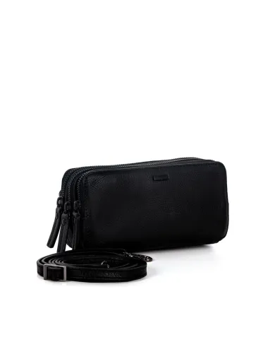 Gianni Conti Pochette uomo in pelle Nero