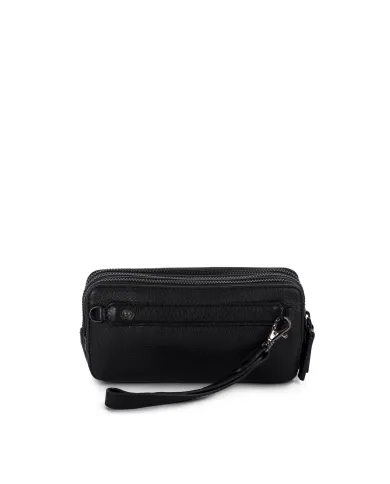 Gianni Conti Pochette uomo in pelle Nero