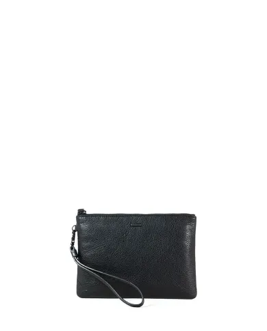 Gianni Conti Pochette in pelle martellata Nero