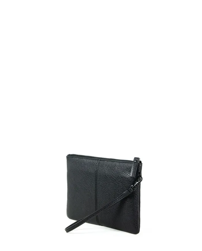 Gianni Conti Pochette in pelle martellata Nero