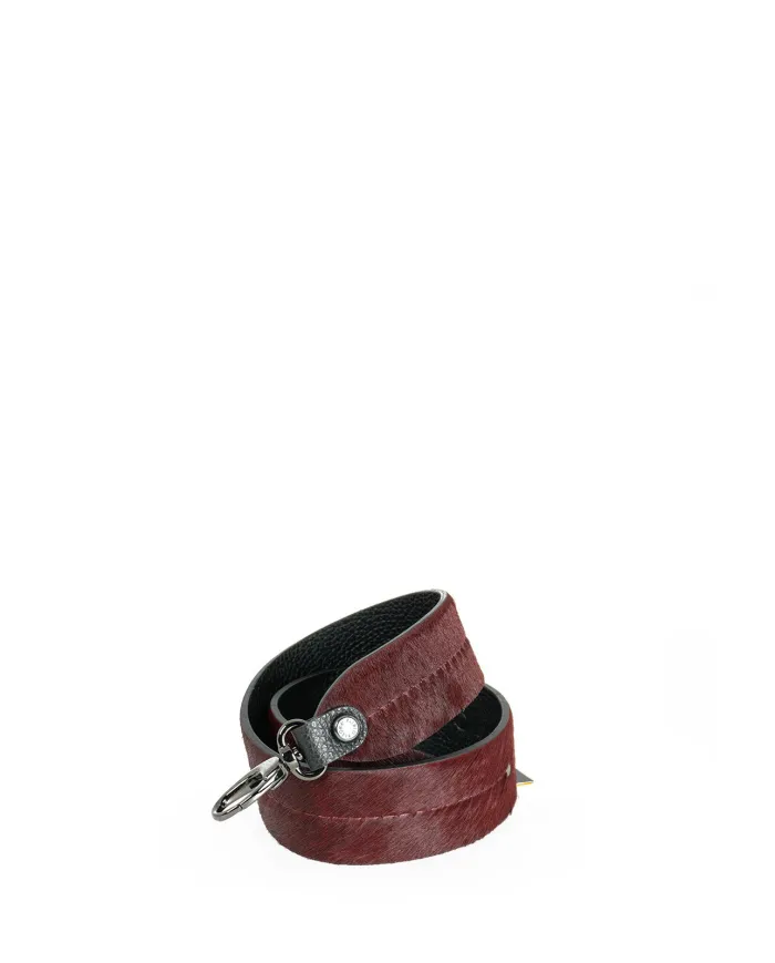 Visona Tracolla per borsa in pelle cavallino Bordeaux