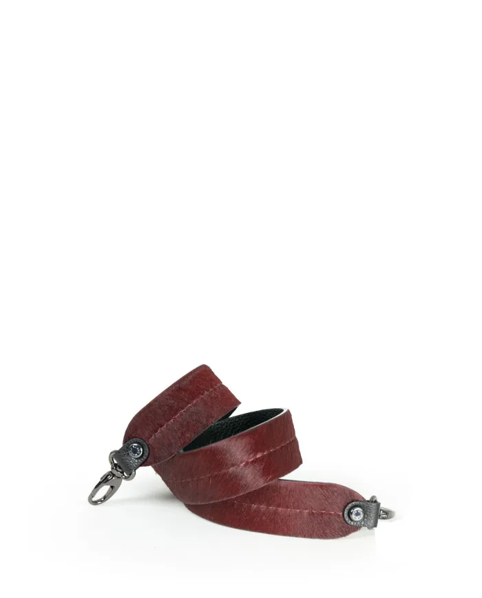 Visona Tracolla per borsa in pelle cavallino Bordeaux